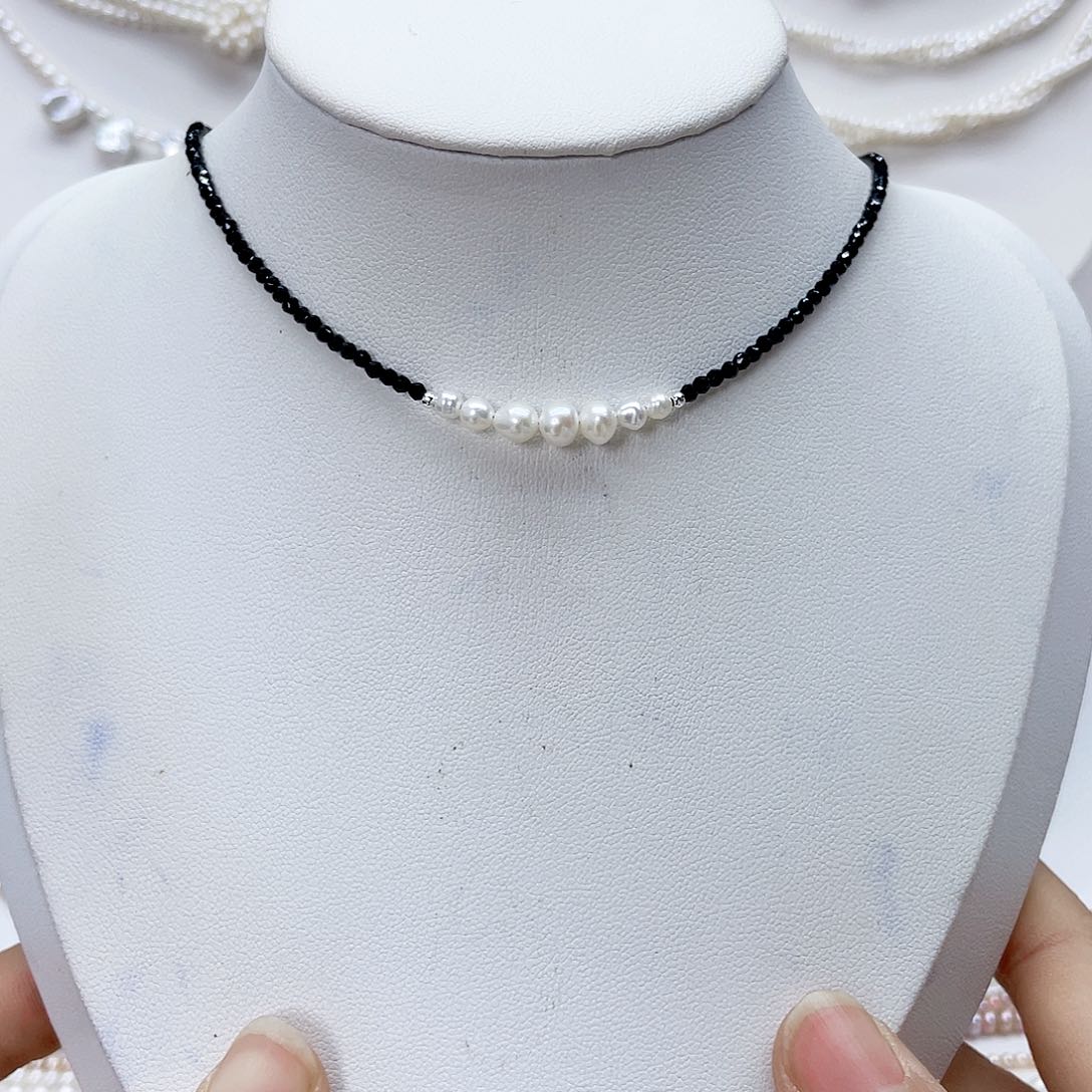 颈饰银S925镶嵌淡水珍珠