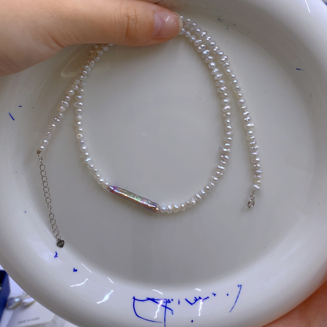 淡水珍珠颈饰银S925镶嵌