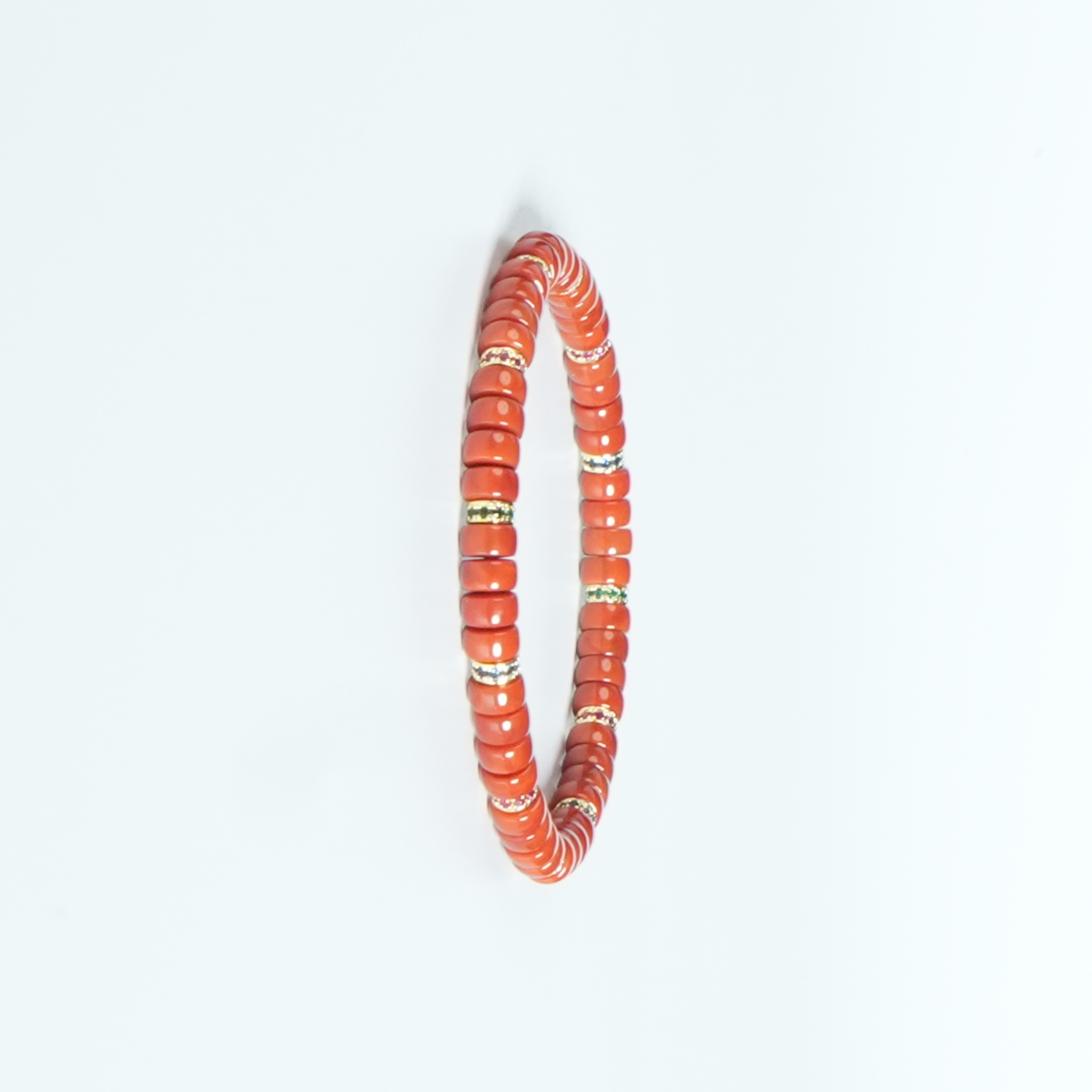  南红药片珠设计款单圈手串 5mm14.18 DY-M4733