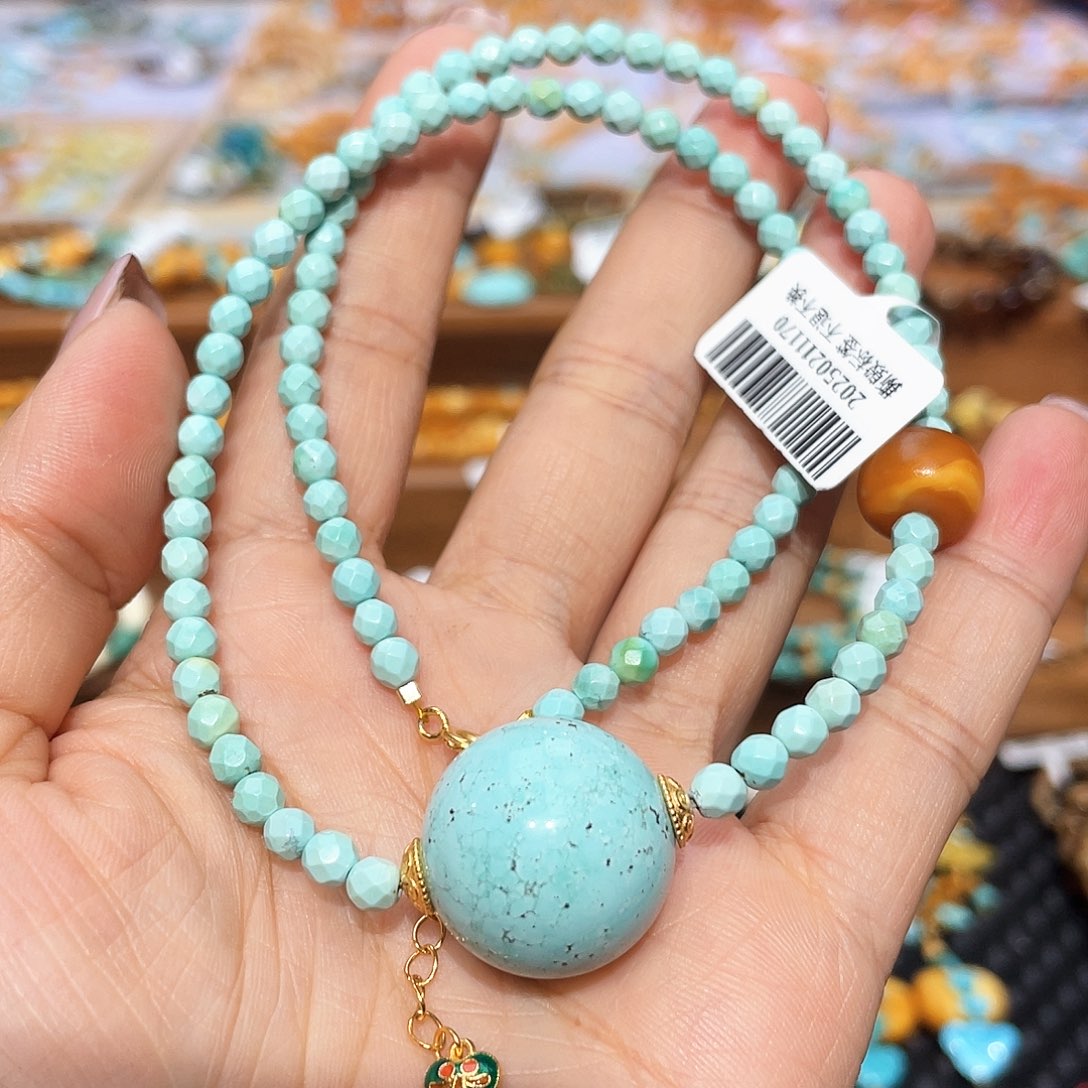 琥珀裸石未镶嵌项链