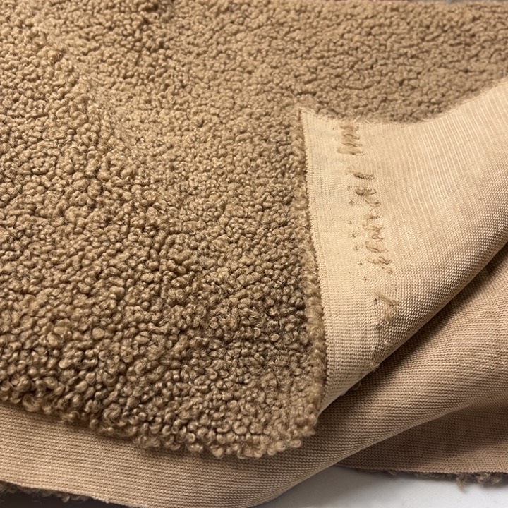 混纺卡其色羊羔毛1米