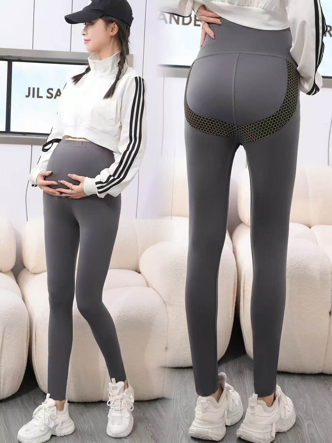 孕妇秋冬加绒鲨鱼裤瑜伽裤打底外穿款芭比裤显瘦高腰