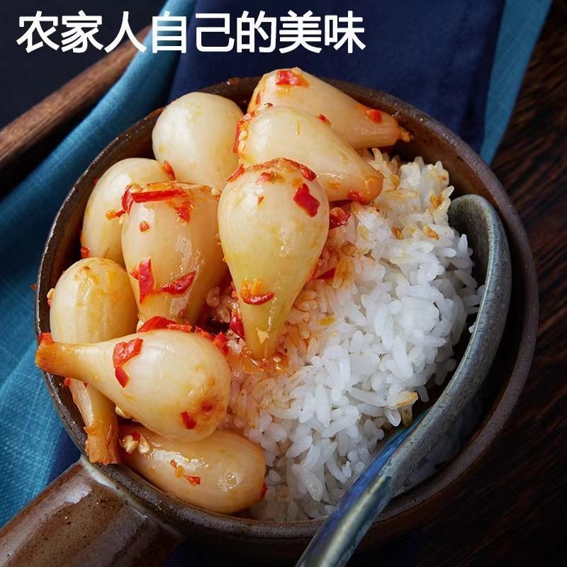 云南特产剁椒腌制泡菜酸甜酸辣水晶藠头袋装开味下饭菜