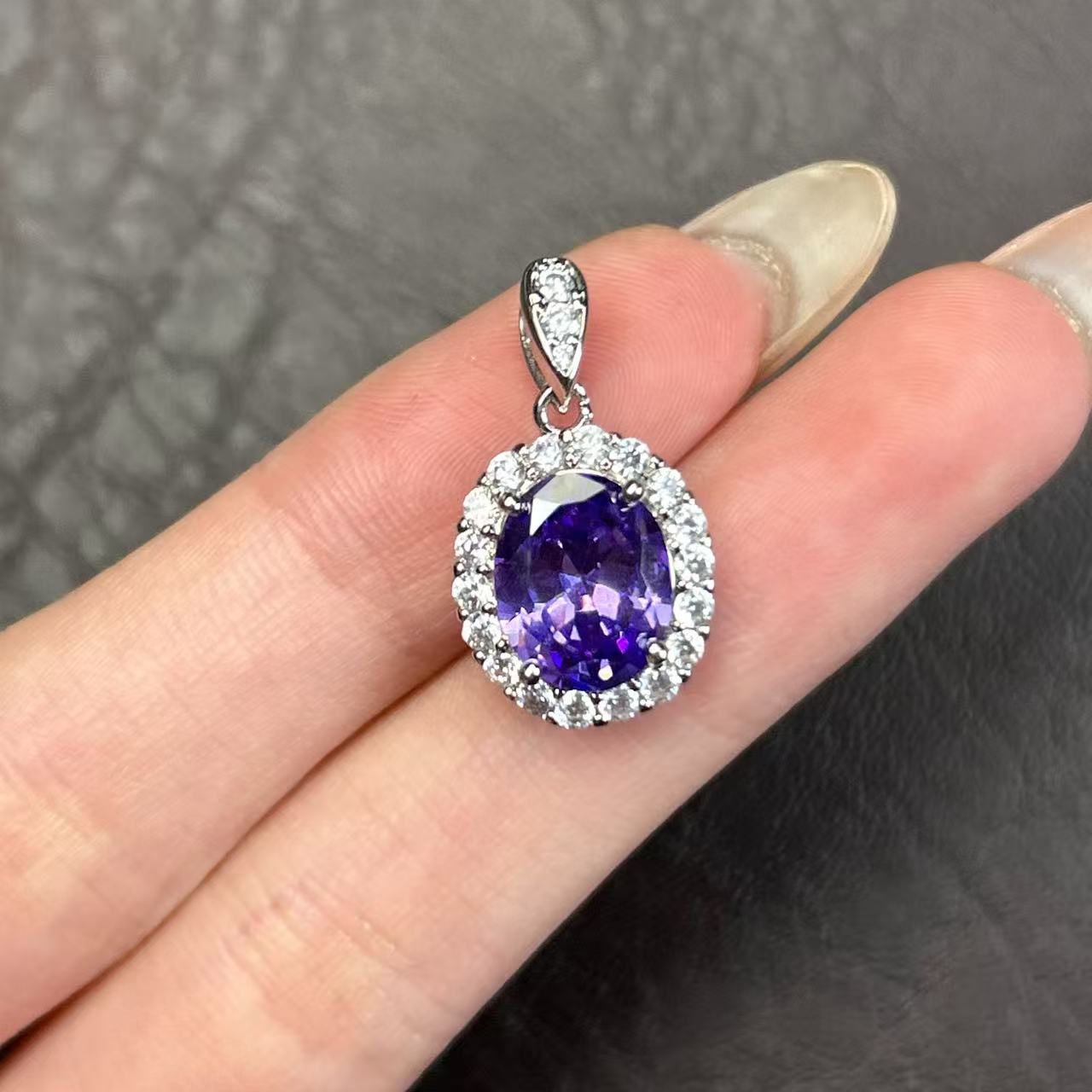   意大利GD-奢华气质紫宝梦幻彩色吊坠434