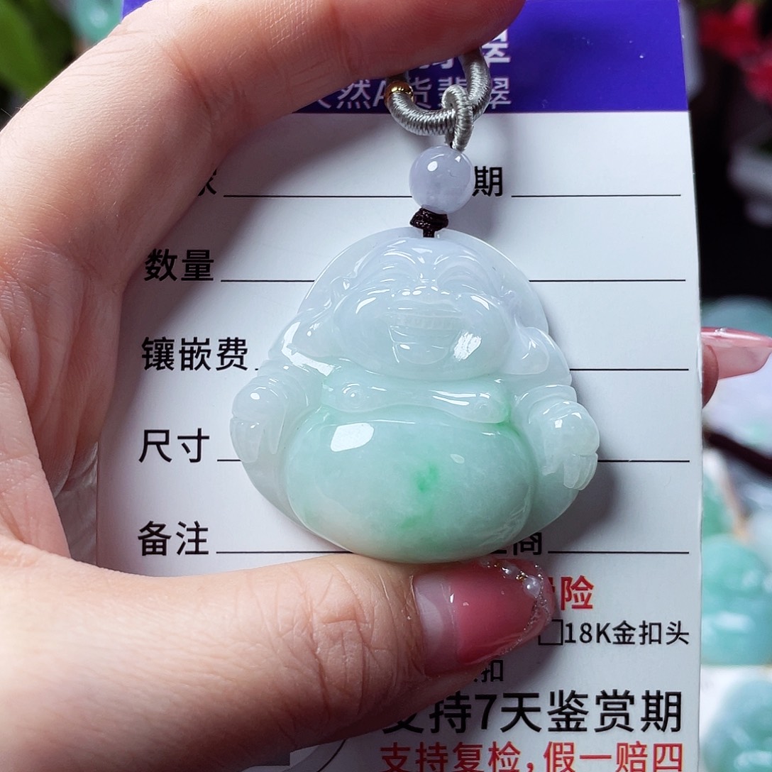 翡翠未镶嵌颈饰佛公09