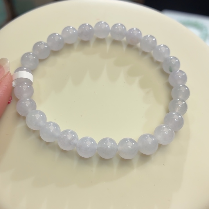 翡翠未镶嵌手链冰胶浅紫卡7