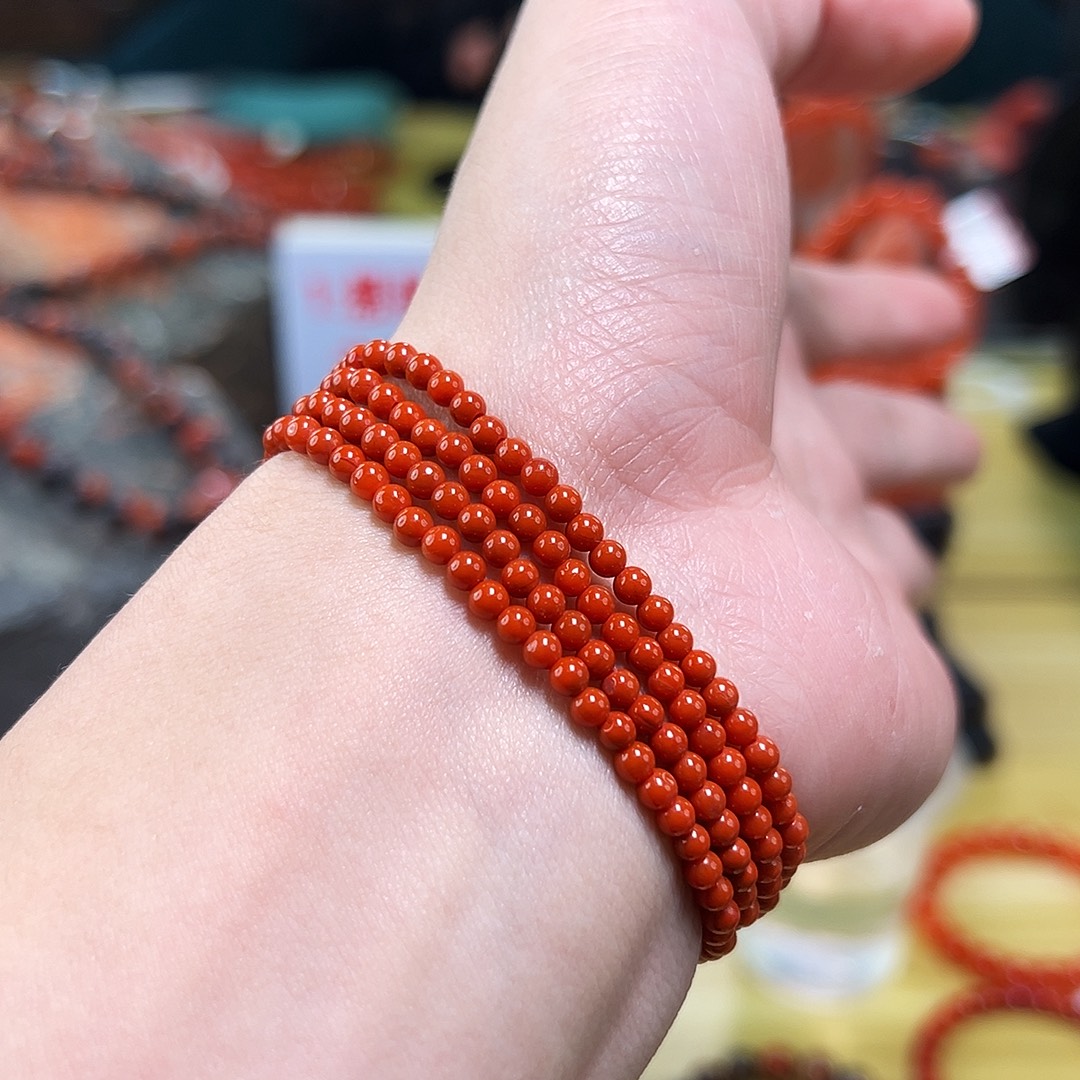 南红玛瑙未镶嵌买3+mm保山南红多圈