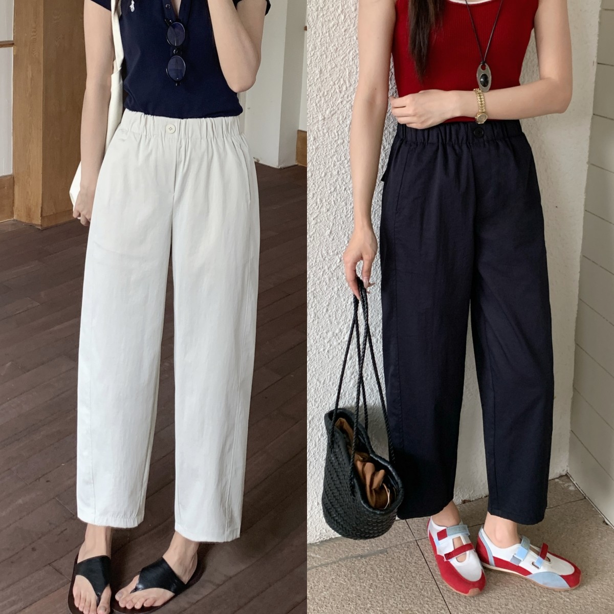 「显瘦遮肉 豌豆裤」夏季薄款速干裤松紧高腰休闲百搭九分裤子Y8620