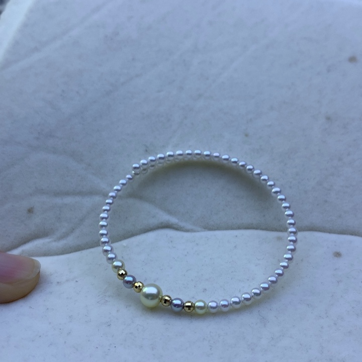 18K金镶嵌手串海水珍珠