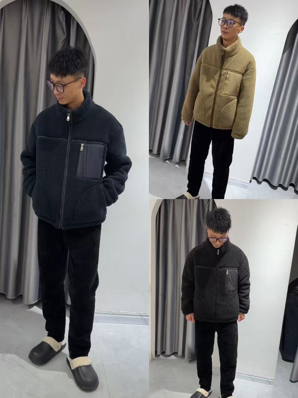 三层加厚男士拉链套装外穿家居服