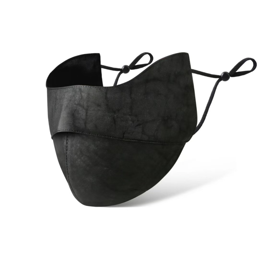 桑蚕丝香云纱红芸纱双层真丝口罩立体剪裁防晒防尘透气真丝口罩