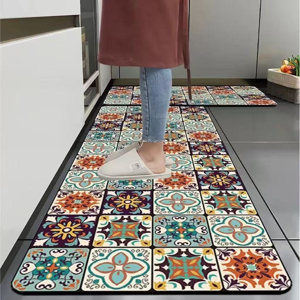 法式复古【40*60+40*160】硅藻泥厨房长条吸水防滑防污耐脏地垫脚垫