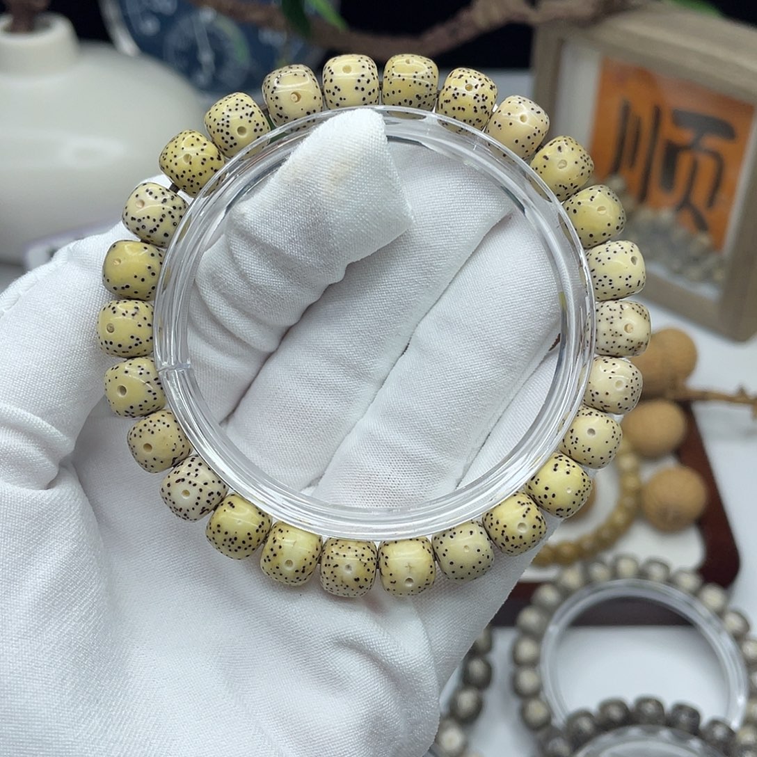 星月菩提手串9×8柠檬黄月朗星稀同枝M1