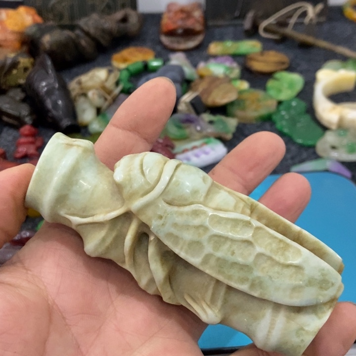 白玉菩提吊坠摆件