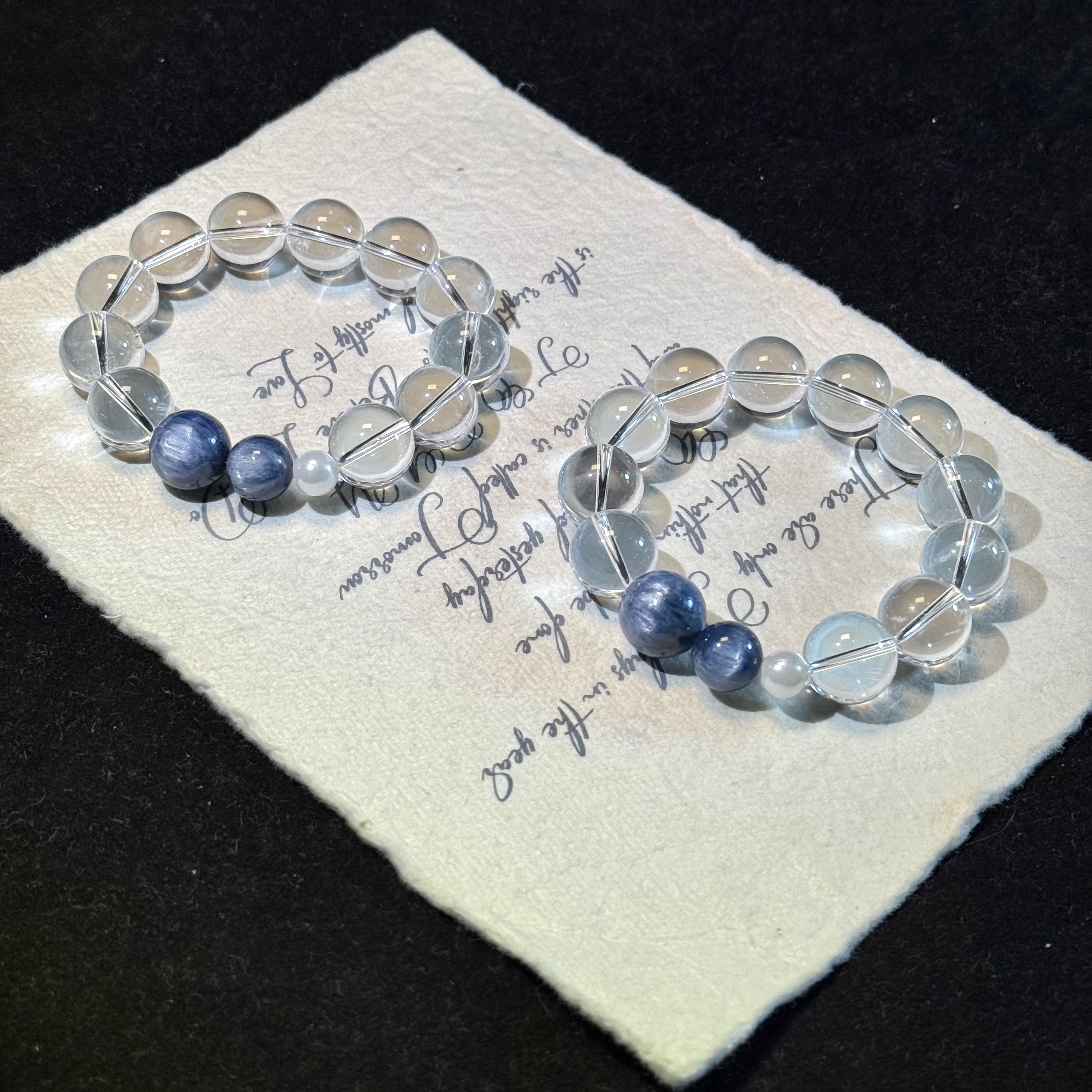 Y683（蓝鲸）白水晶蓝晶石设计款手串15mm多样性发其一