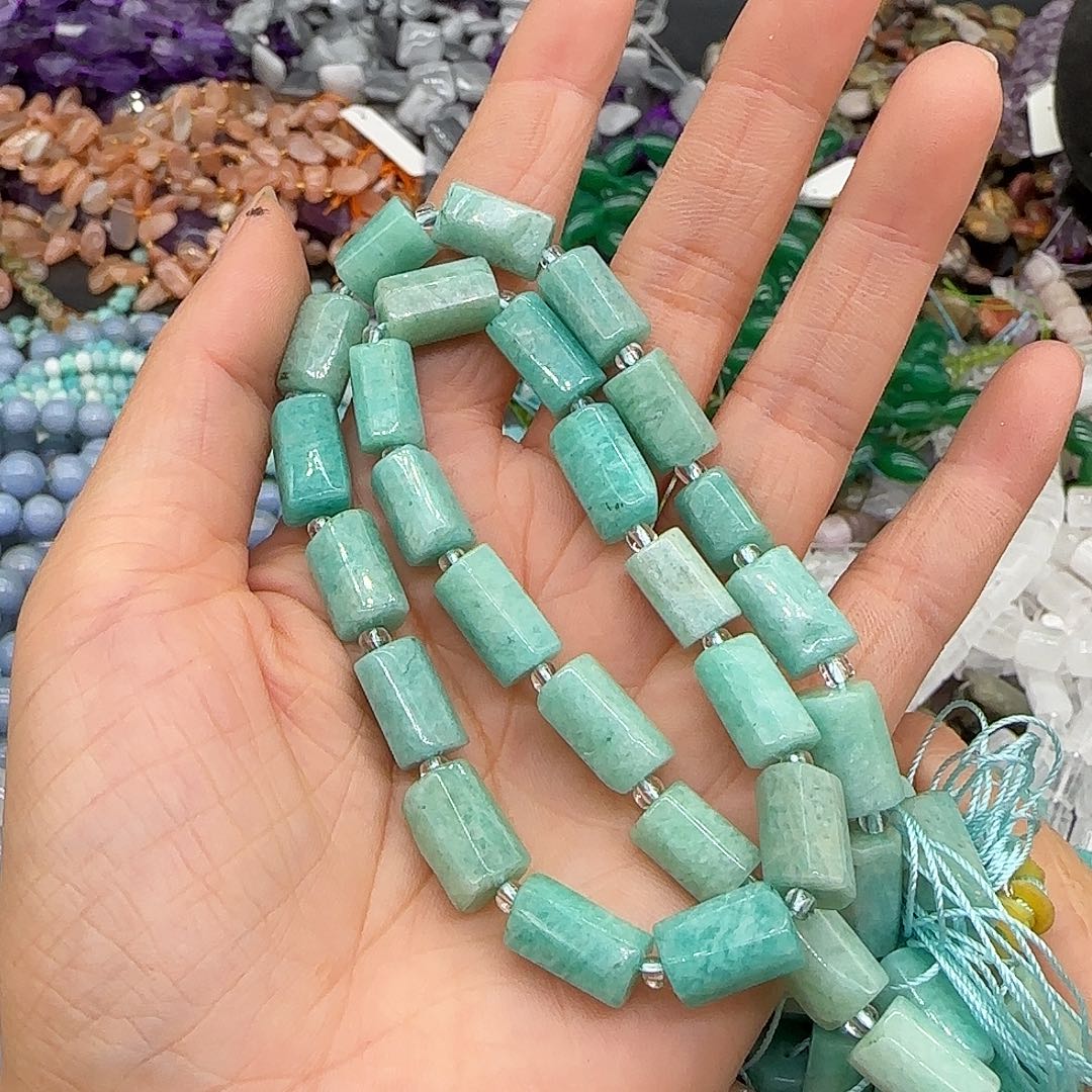 玛瑙/玉髓合金珠宝半成品天河石7mm一条