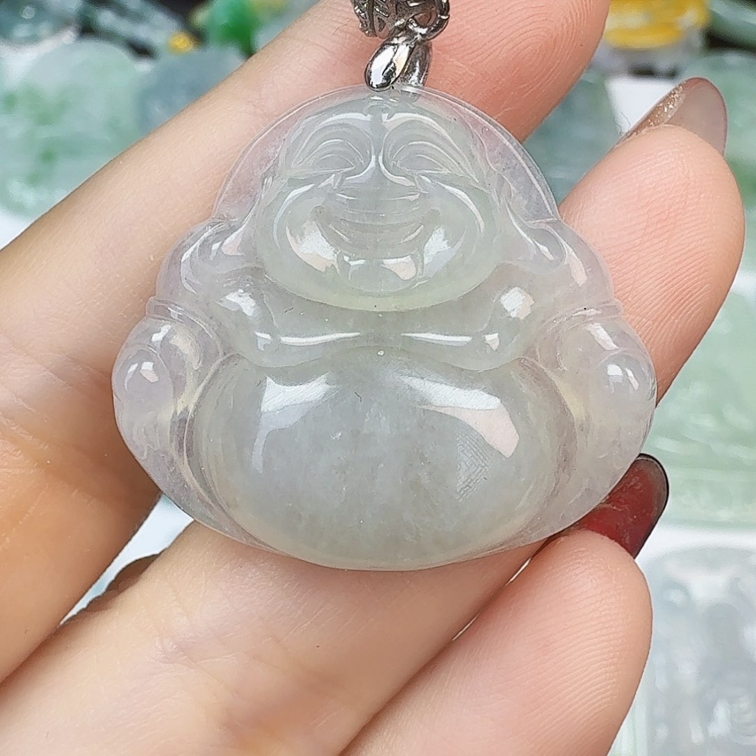 翡翠颈饰银S925镶嵌佛公