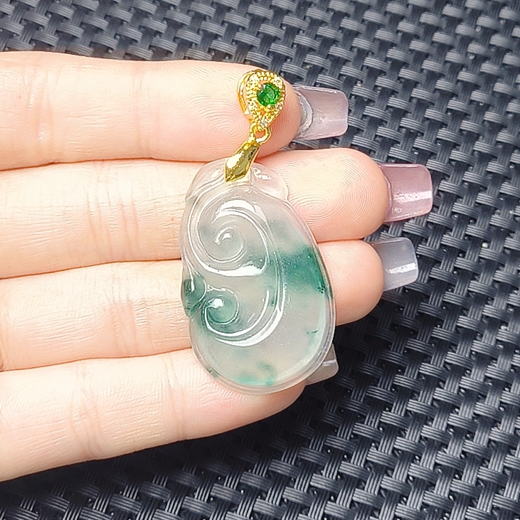 （聚宝严选）D334冰飘蓝如意吊坠镶嵌精致气质妈妈款时尚精美