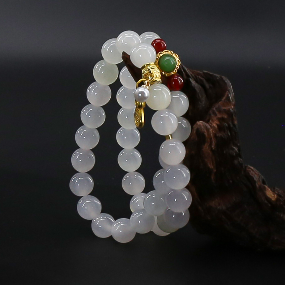 AD364七彩海云双圈-精品手串（礼盒+证书）