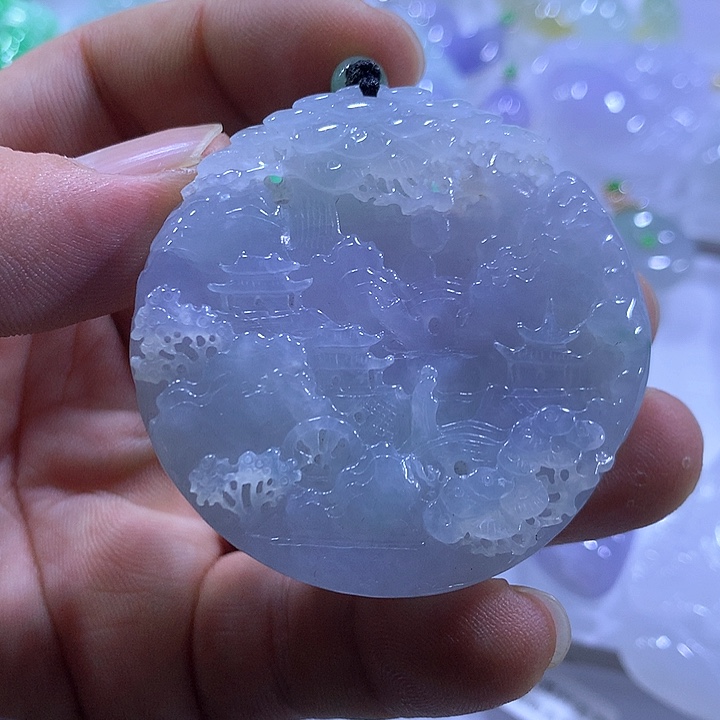 颈饰未镶嵌翡翠天然翡翠A货吊坠