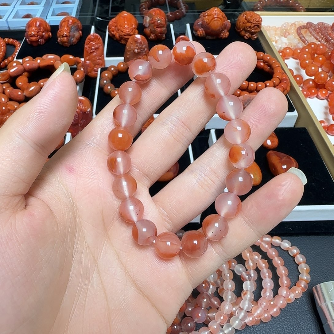 南红玛瑙未镶嵌手链