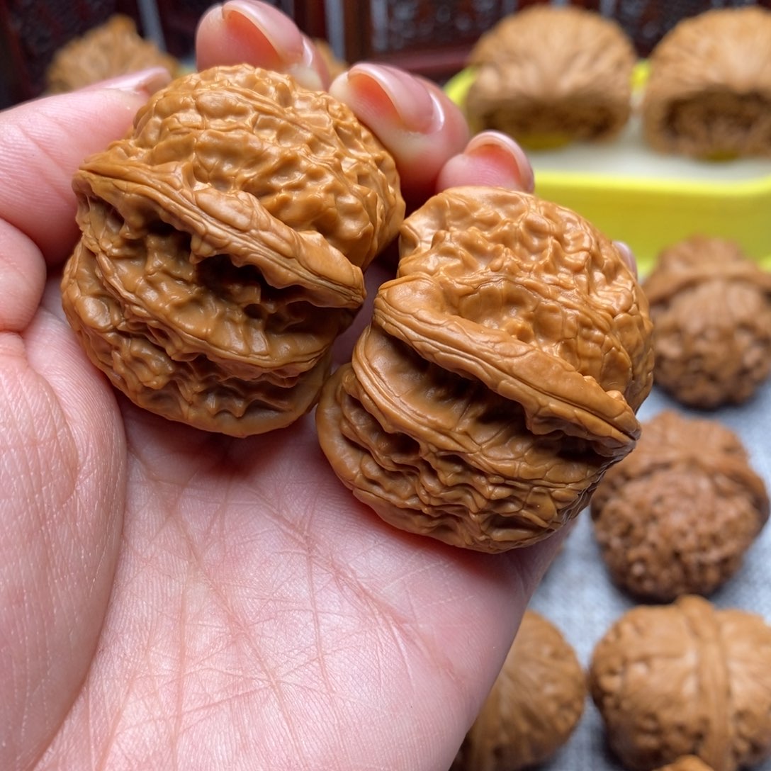 文玩核桃把件打**胖球白43