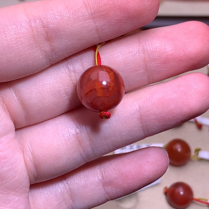 南红玛瑙未镶嵌珠宝半成品火焰纹单珠