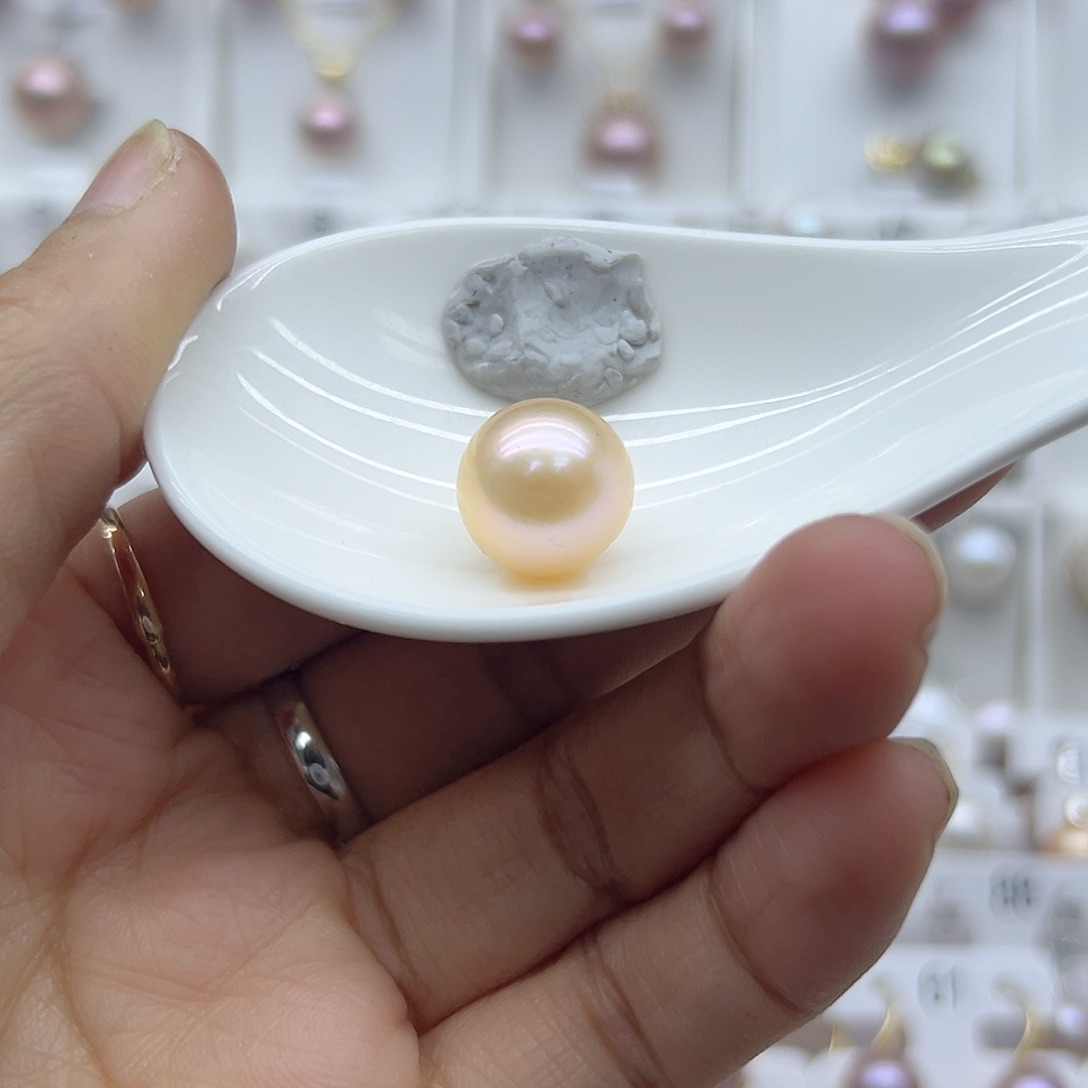 淡水珍珠耳饰银S925镶嵌曼**贸裸珠