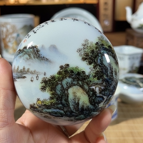 陶汪派山水汪沁粉彩福利不退不换