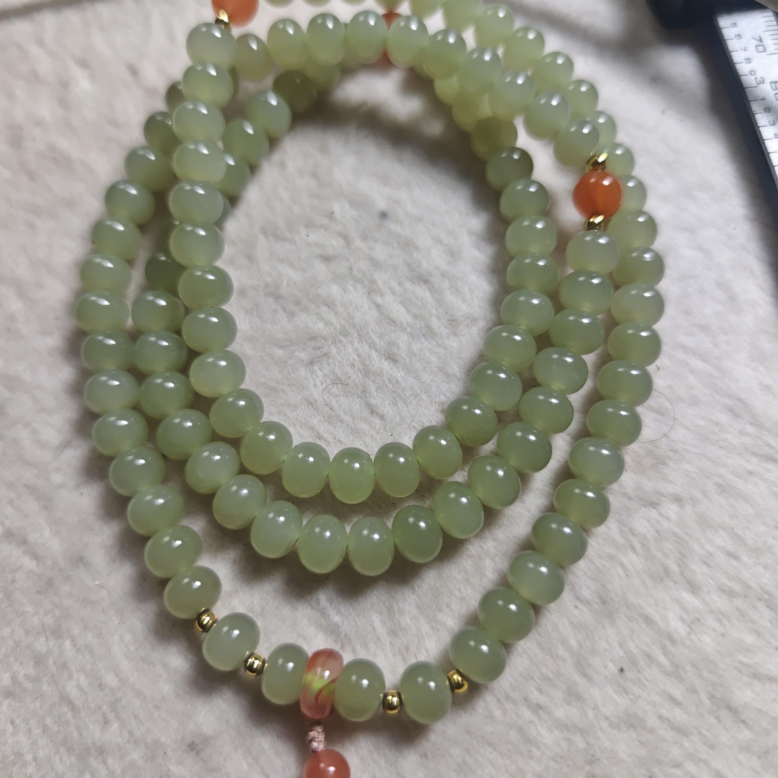 和田玉108颗晴水项链时尚