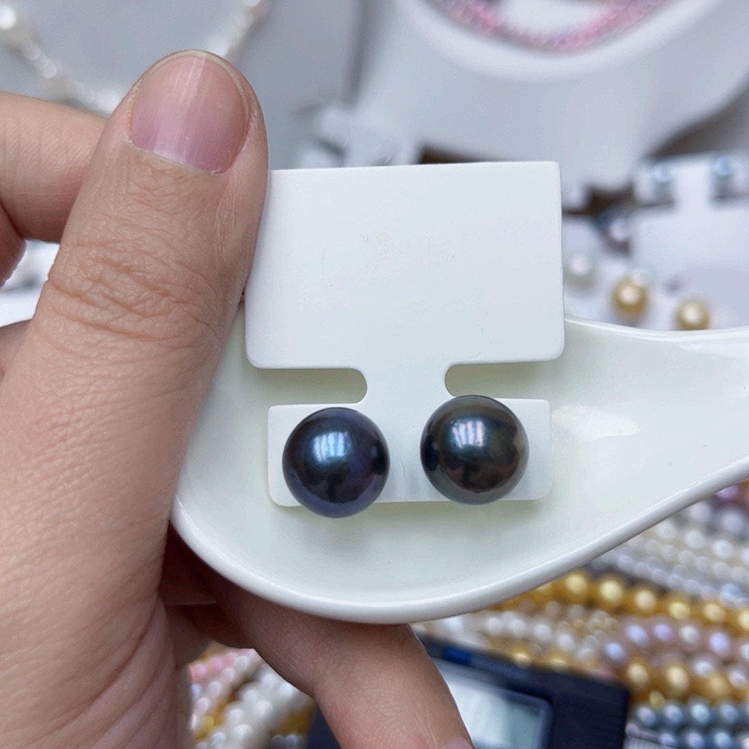 淡水珍珠耳饰银S925镶嵌