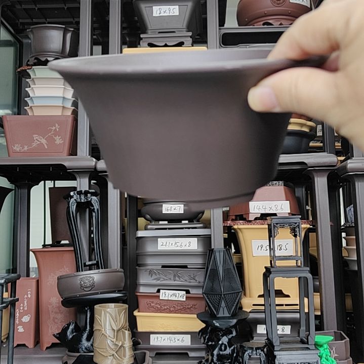 い***天10只18*88斜圆盆紫檀色