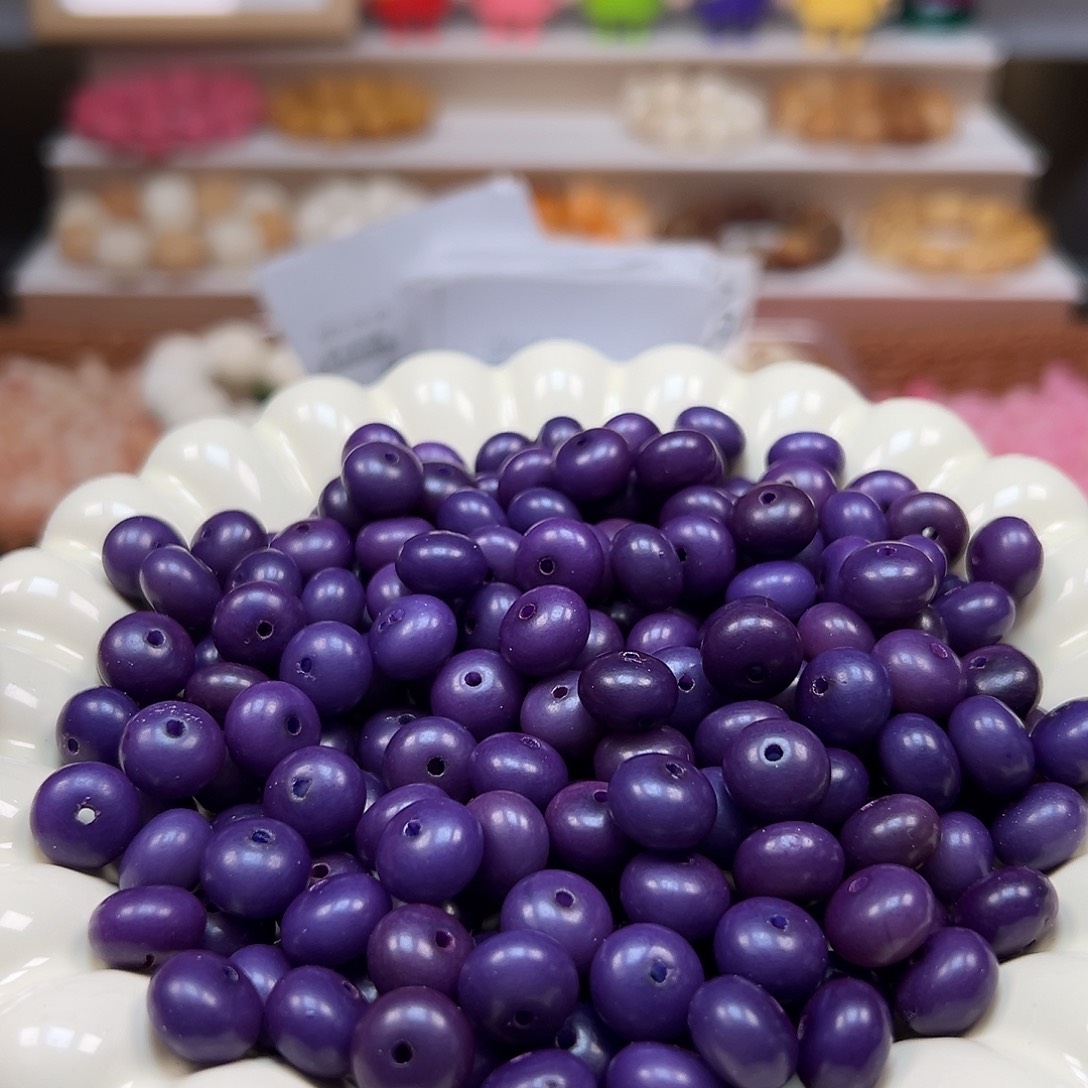 手串菩提根/象牙果瑕疵卡11紫色算盘200颗