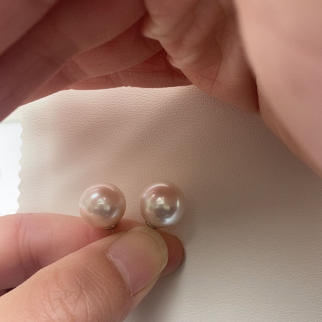 淡水珍珠耳饰银S925镶嵌