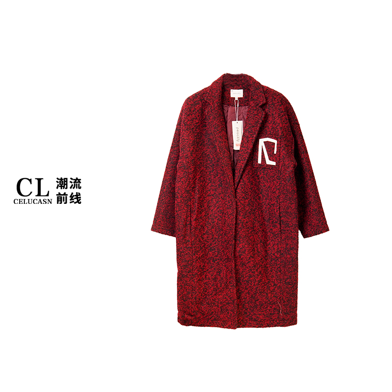 K6WIN234#女款法式家居服毛呢外套常规秋冬休闲开衫中长款
