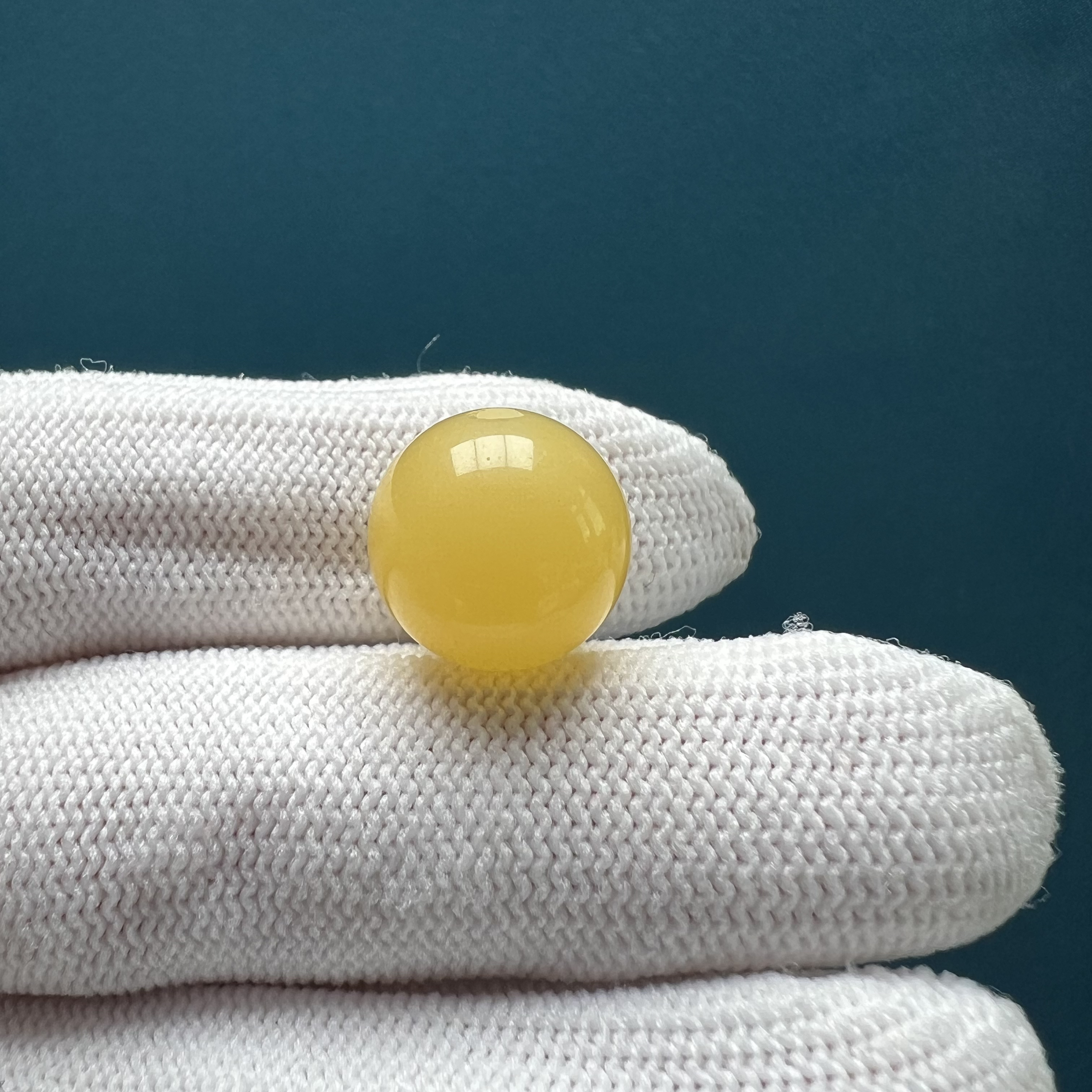 A1747 天然原矿蜜蜡 圆珠13.1mm 支持鉴定假一罚十