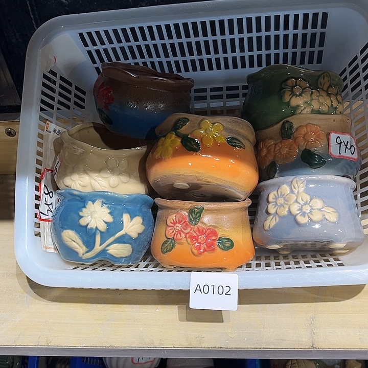 瓷片花盆多肉植物艺术品