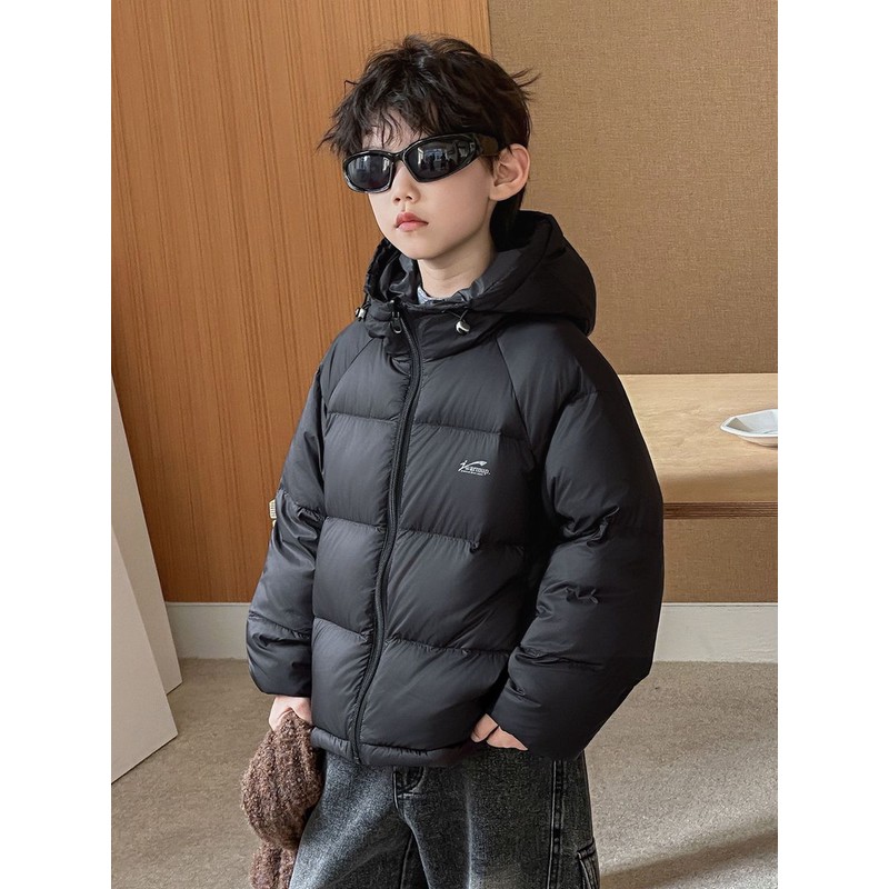 巴拉开门（商场同款）男童羽绒服儿童深秋韩版新款两面穿连帽轻便