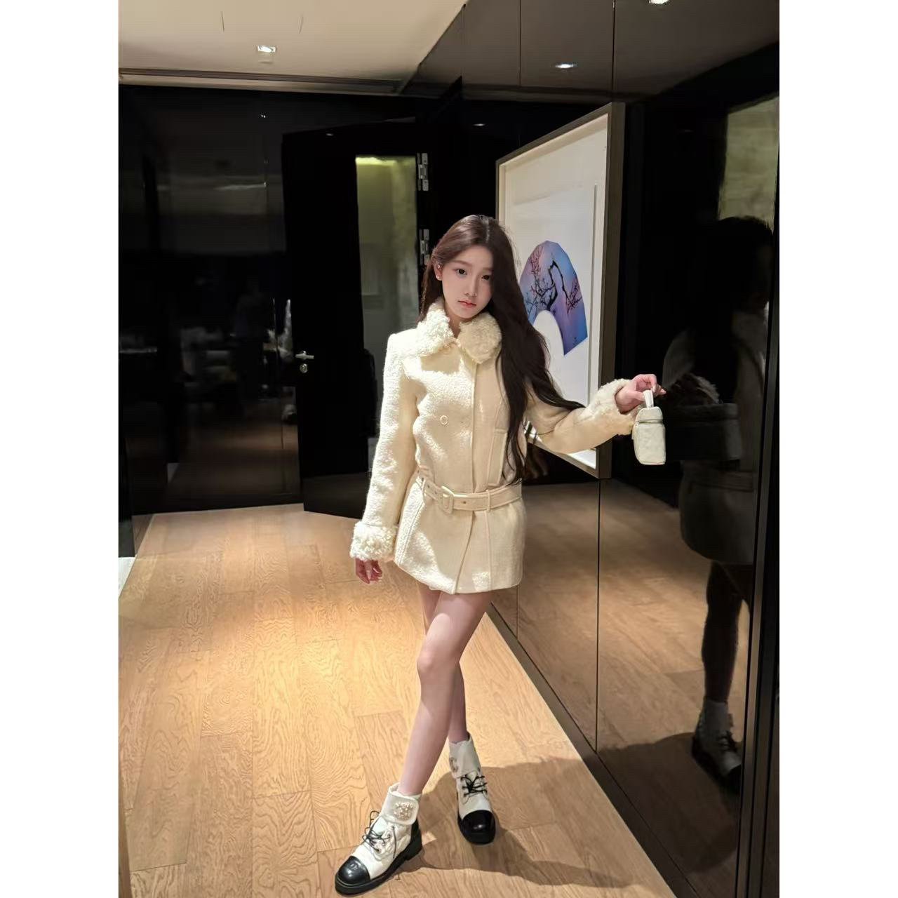 【Meng服饰】时尚小香风加厚毛呢气质外套冬季