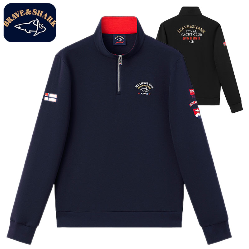 【官方正品】BRAVE&SHARK/勇士鲨鱼春季韩版休闲卫衣户外运动长袖男