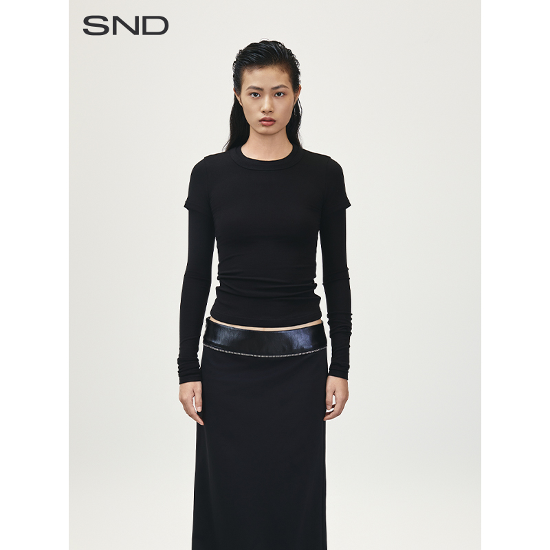 【CIMBREYOO 设计师品牌】SND AW24 假两件修身打底衫