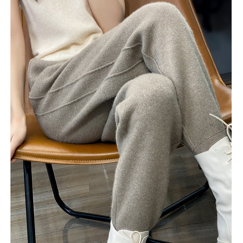 加密加厚四平针羊绒卫裤百搭秋冬冬季