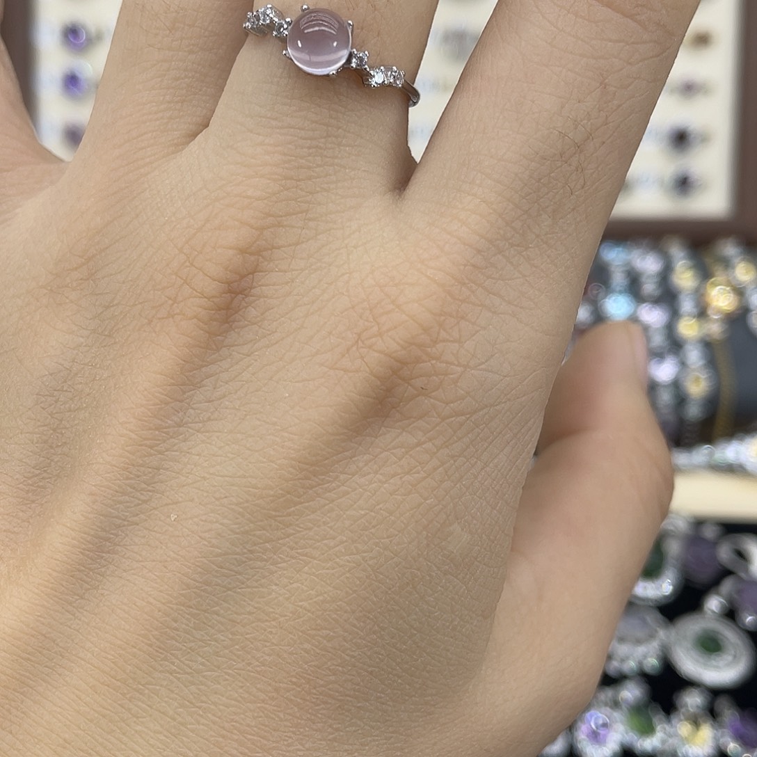 银S925镶嵌戒指芙蓉石