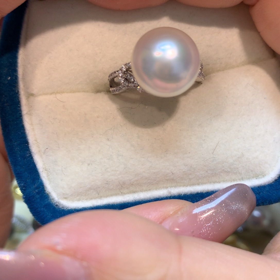 海水珍珠戒指银S925镶嵌