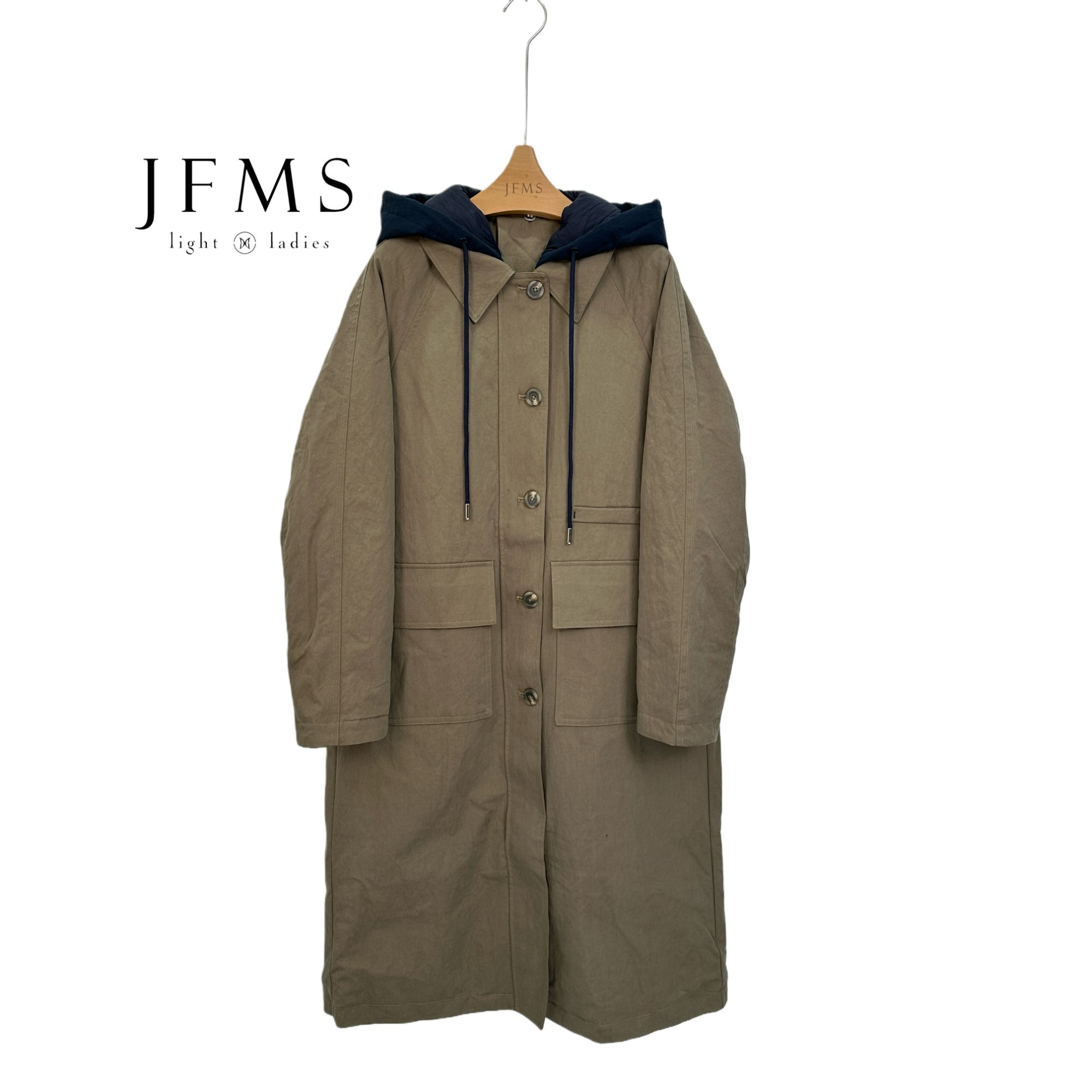 JFMS冲锋衣长款连帽羽绒服女款冬季外套90白鸭绒女士时尚Y313