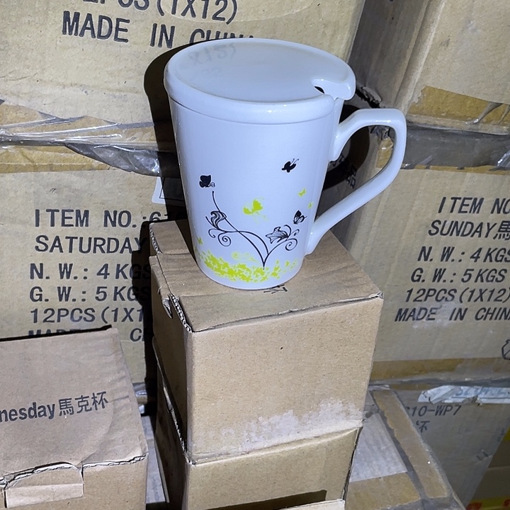 瓷片强化瓷蝶恋花水杯一个 300毫升