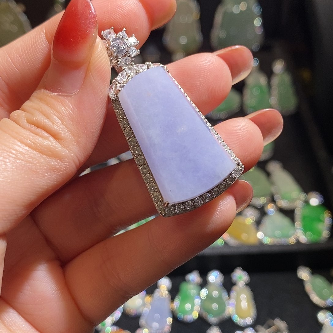 颈饰银S925镶嵌翡翠天然翡翠