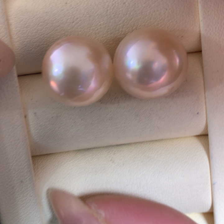 耳饰拼合珍珠（马贝珠）银S925镶嵌