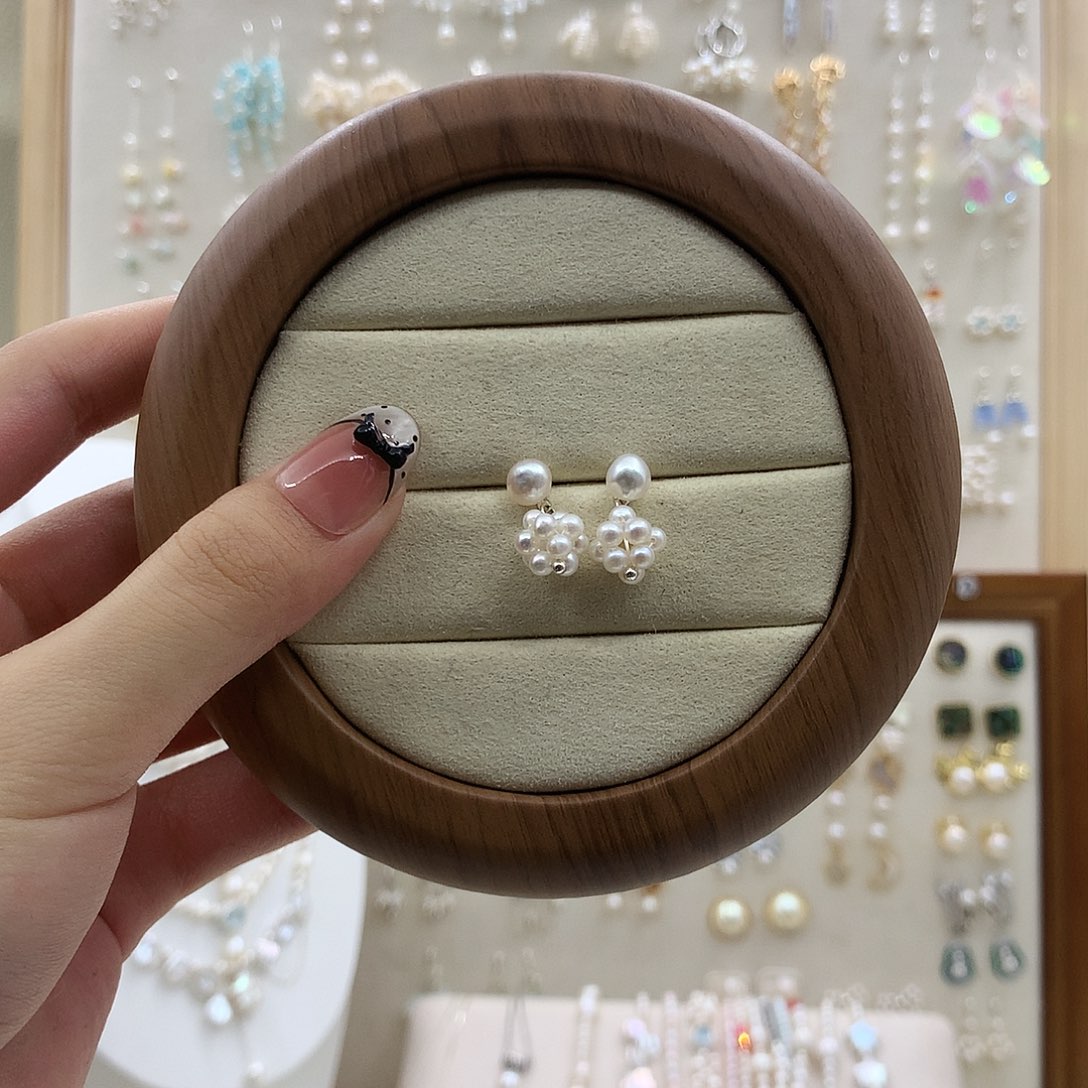 淡水珍珠耳饰银S925镶嵌