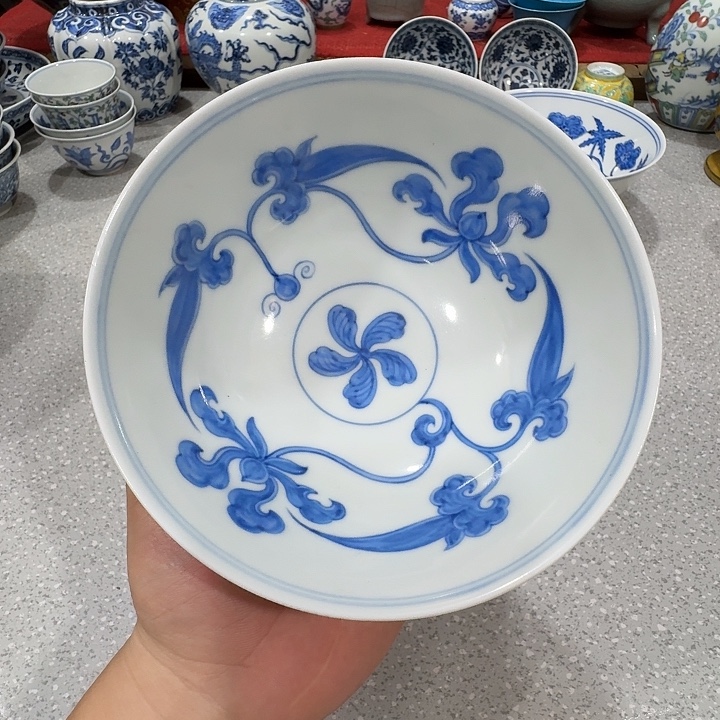 狼***爷摆件陶瓷纯手工青花碗